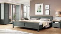 -teiliges Schlafzimmer-Set EVORA Eiche Lefkast Dekor grün
